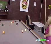 Midget turned on while playing pool