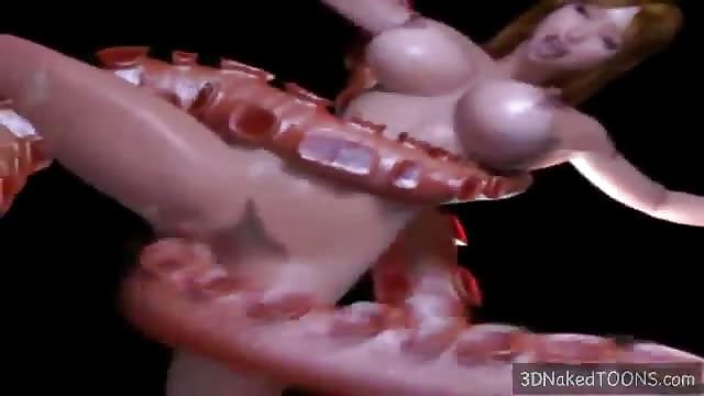 Anima Porn Girl Fucks Octopus - 3d hottie with big natural tits fucked by octopus - Pornburst.xxx